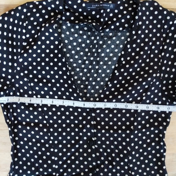 *sold*ZARA Black polka dot, button down mini dress - Picture 6 of 8